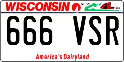 WI license plate 666VSR