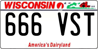 WI license plate 666VST