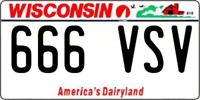WI license plate 666VSV