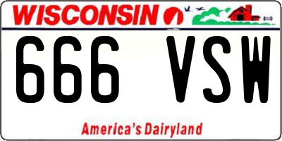 WI license plate 666VSW