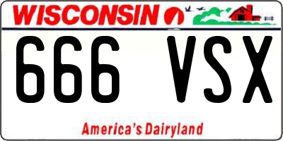 WI license plate 666VSX