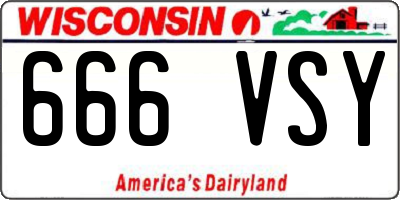 WI license plate 666VSY