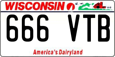 WI license plate 666VTB