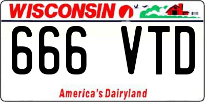 WI license plate 666VTD