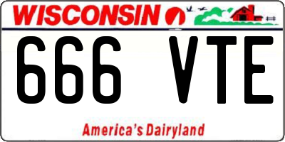 WI license plate 666VTE