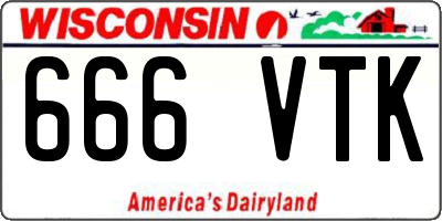 WI license plate 666VTK