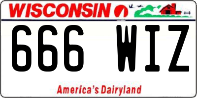 WI license plate 666WIZ