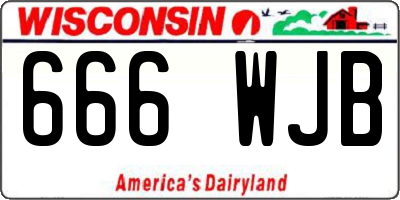 WI license plate 666WJB