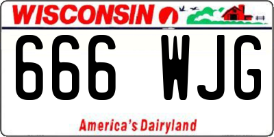 WI license plate 666WJG