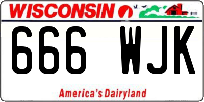 WI license plate 666WJK