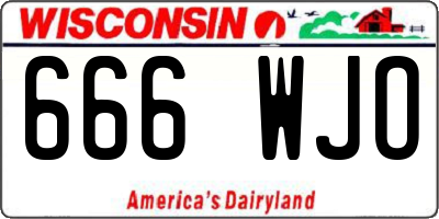 WI license plate 666WJO