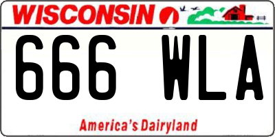 WI license plate 666WLA