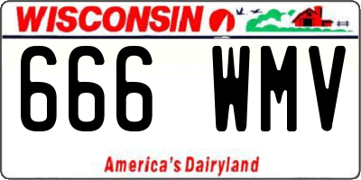 WI license plate 666WMV