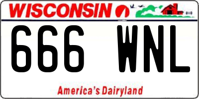 WI license plate 666WNL