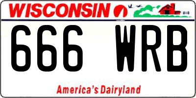 WI license plate 666WRB