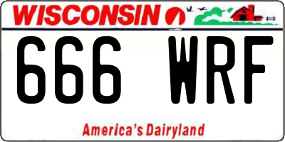 WI license plate 666WRF