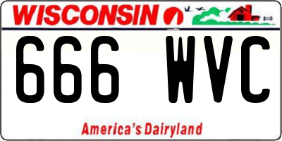 WI license plate 666WVC