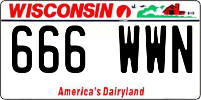 WI license plate 666WWN