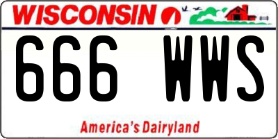WI license plate 666WWS