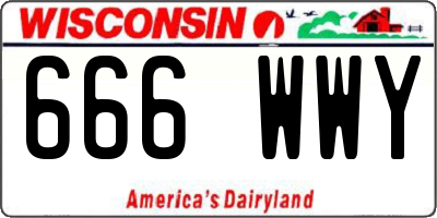 WI license plate 666WWY