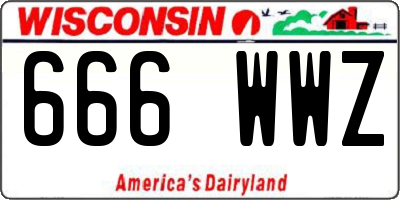 WI license plate 666WWZ