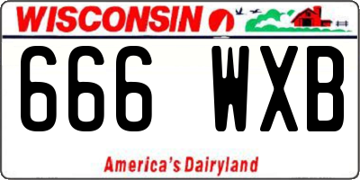 WI license plate 666WXB