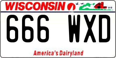 WI license plate 666WXD