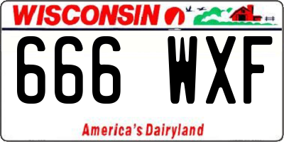 WI license plate 666WXF