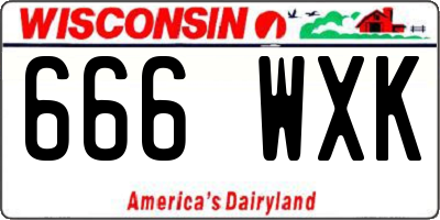 WI license plate 666WXK