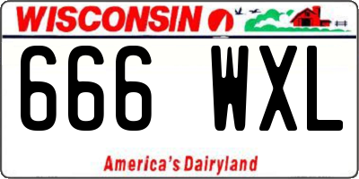 WI license plate 666WXL