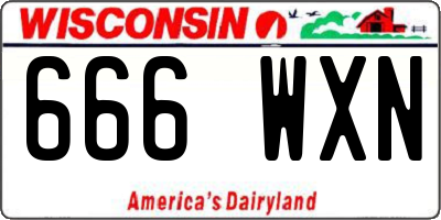 WI license plate 666WXN