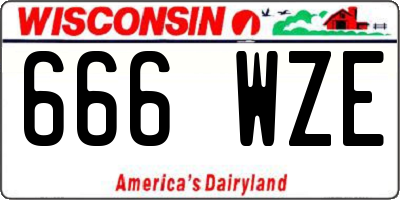 WI license plate 666WZE