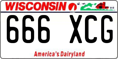 WI license plate 666XCG