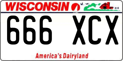 WI license plate 666XCX