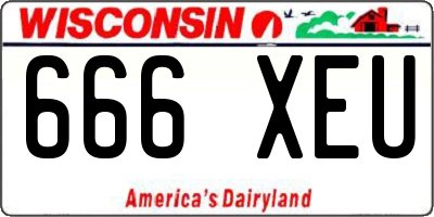 WI license plate 666XEU