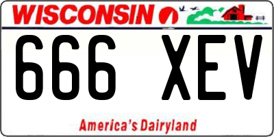 WI license plate 666XEV