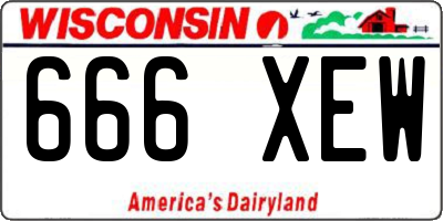 WI license plate 666XEW