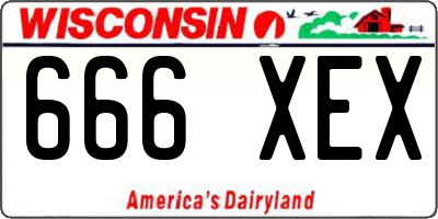 WI license plate 666XEX