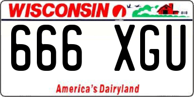 WI license plate 666XGU