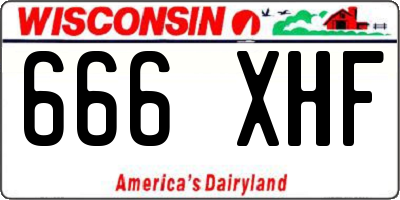 WI license plate 666XHF