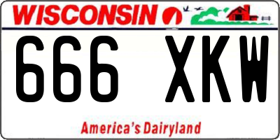 WI license plate 666XKW
