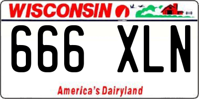 WI license plate 666XLN