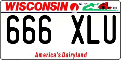 WI license plate 666XLU