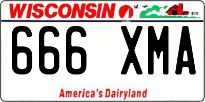 WI license plate 666XMA