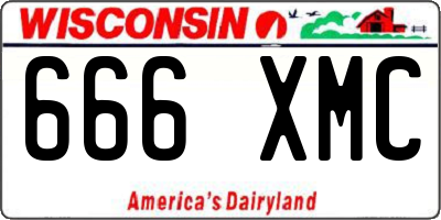 WI license plate 666XMC