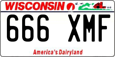 WI license plate 666XMF