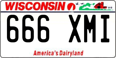 WI license plate 666XMI
