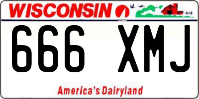WI license plate 666XMJ