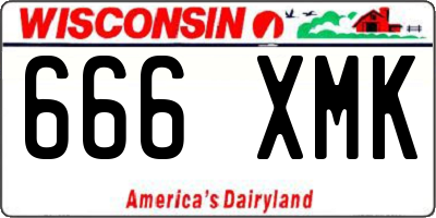 WI license plate 666XMK