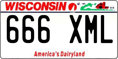 WI license plate 666XML